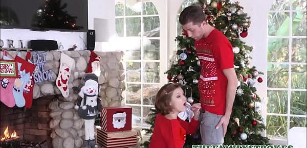  Cute And Tiny Teen Step Sister Riley Mae And Her Step Brother Fuck During Family Christmas Photo